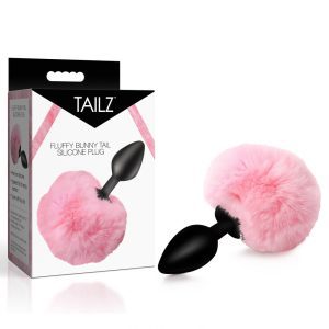 Tailz Fluffy Bunny Tail Silicone Plug - Pink