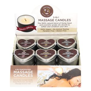 EB Hemp Seed Lovers Heart Candle Display