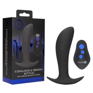 OUCH! e-Stim & Vibrating Butt Plug with Wireless Remote
