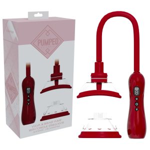 PUMPED Vulva & Breast Pump with Tongue Stimulator - Red