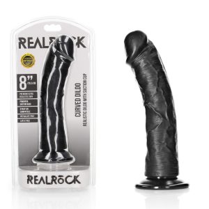 REALROCK Realistic Regular Curved Dildo with Suction Cup - 20 cm