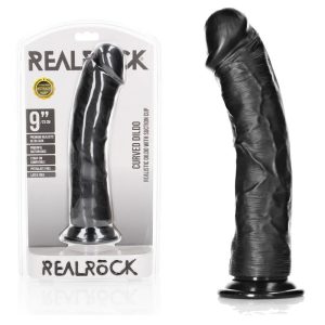 REALROCK Realistic Regular Curved Dildo with Suction Cup - 23 cm
