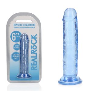 REALROCK 15.5 cm Straight Dildo - Blue