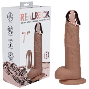 REALROCK Metal Head 7'' Rechargeable Dildo - Tan
