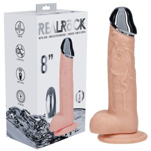REALROCK Metal Head 8'' Rechargeable Dildo - Flesh