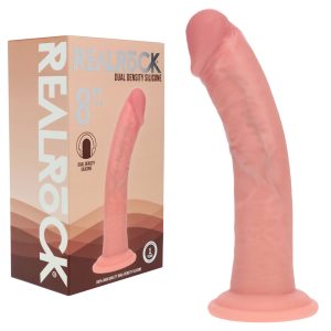 REALROCK Dual Density Silicone 8'' Curved Dildo - Flesh