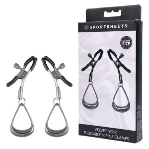 SPORTSHEETS Velvet Noir Tuggable Nipple Clamps